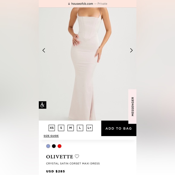 House of CB gown “Olivette” in color Crystal - Picture 1 of 11